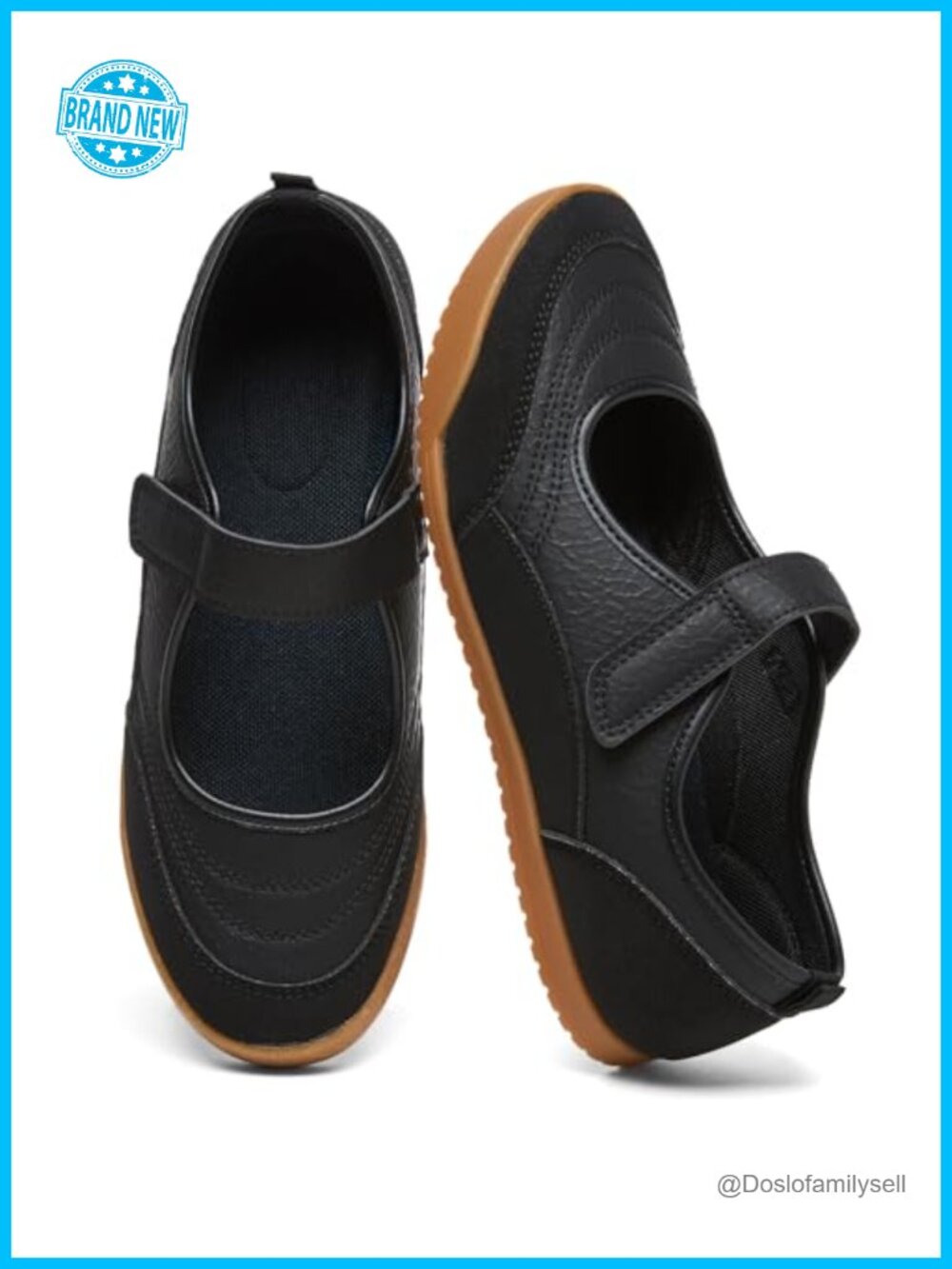 Mary Jane Sneakers Faux Leather Slip-On Casual Shoes for Women